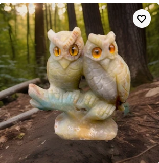 Artisan Crystal Owl Sculpture｜Feng Shui Gift｜Healing