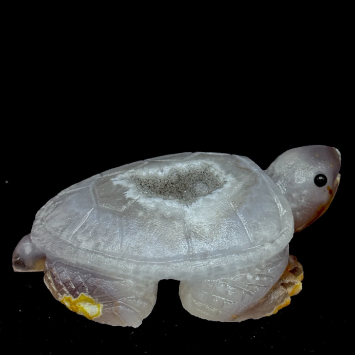 Healing Agate Turtle Stone – Handcarved for Root Chakra & Stress Relief | Reiki Certified