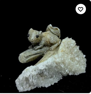 Natural Clear Crystal Squirrel Sculpture｜Hand-Carved｜Collectible Decor
