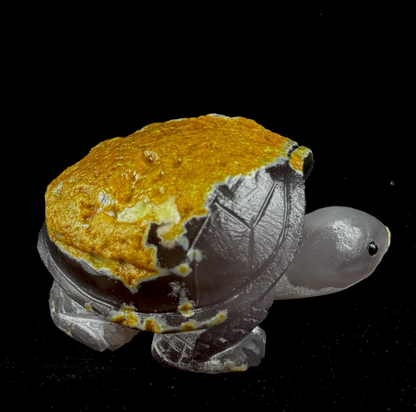 Scandinavian Style Agate Turtle – Organic Desk Sculpture for Minimalist Homes"