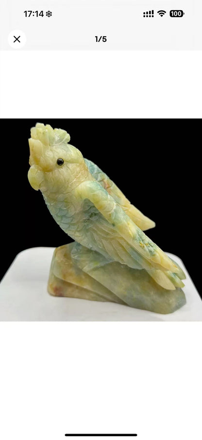 Hand-Carved Natural Crystal Bird Sculpture - Energy Guardian, Symbol of Freedom and Spirituality