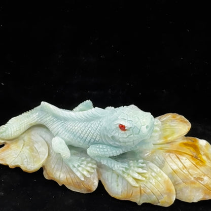 Healing Crystal Gecko Art - Adaptability Power, Feng Shui Wealth Guardian
