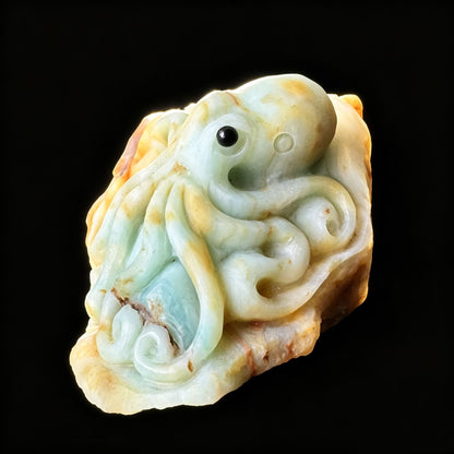 Elegant Amazonite Octopus Figurine | Coastal Desk Decor