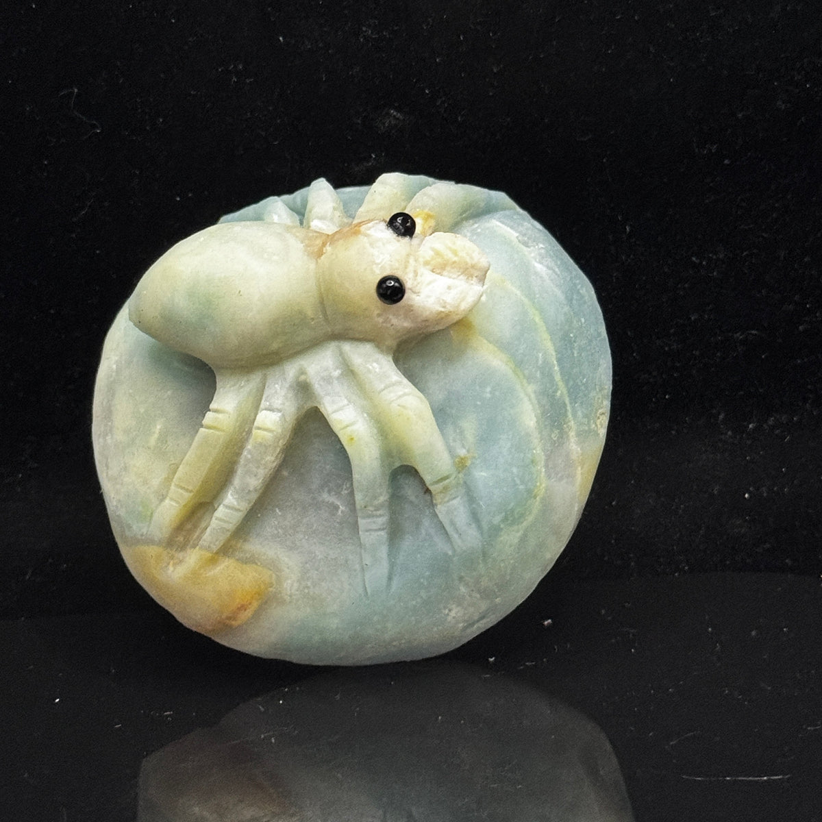 Sacred Amazonite Spider Sculpture - Wealth Web Weaver for Abundance Manifestation