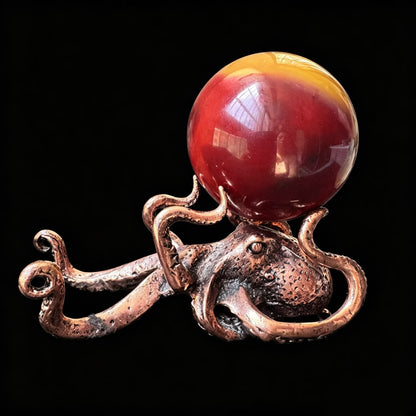 Polished Ocean Jasper Planet Sphere with Octopus Stand