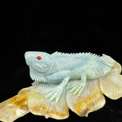 Healing Crystal Gecko Art - Adaptability Power, Feng Shui Wealth Guardian