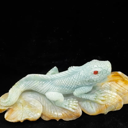 Healing Crystal Gecko Art - Adaptability Power, Feng Shui Wealth Guardian