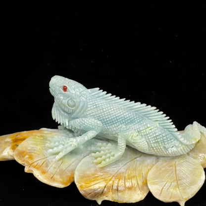Healing Crystal Gecko Art - Adaptability Power, Feng Shui Wealth Guardian