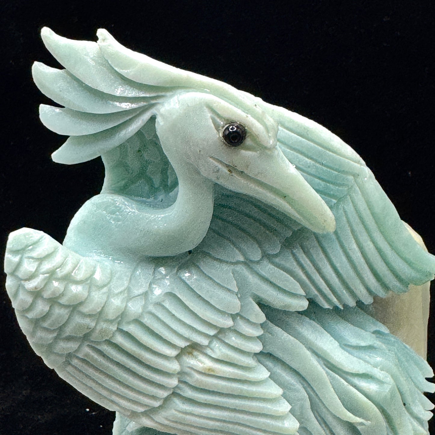 The bird in a quiet meditation corner, serving as a focal point for tranquility.