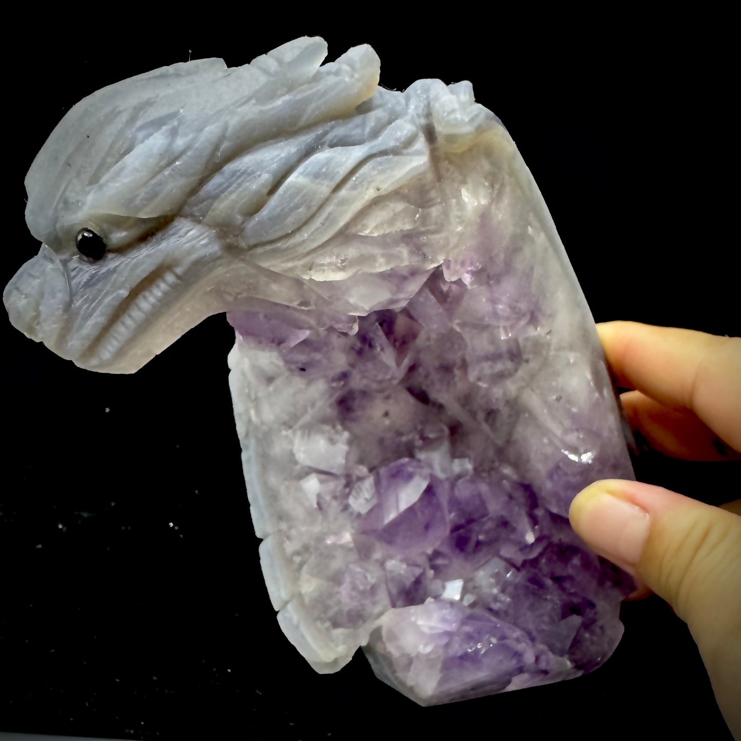 The statue on a modern desk, aiding in maintaining clarity and grounded energy during work.