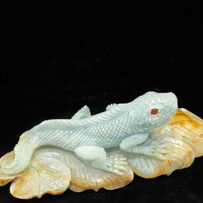 Healing Crystal Gecko Art - Adaptability Power, Feng Shui Wealth Guardian