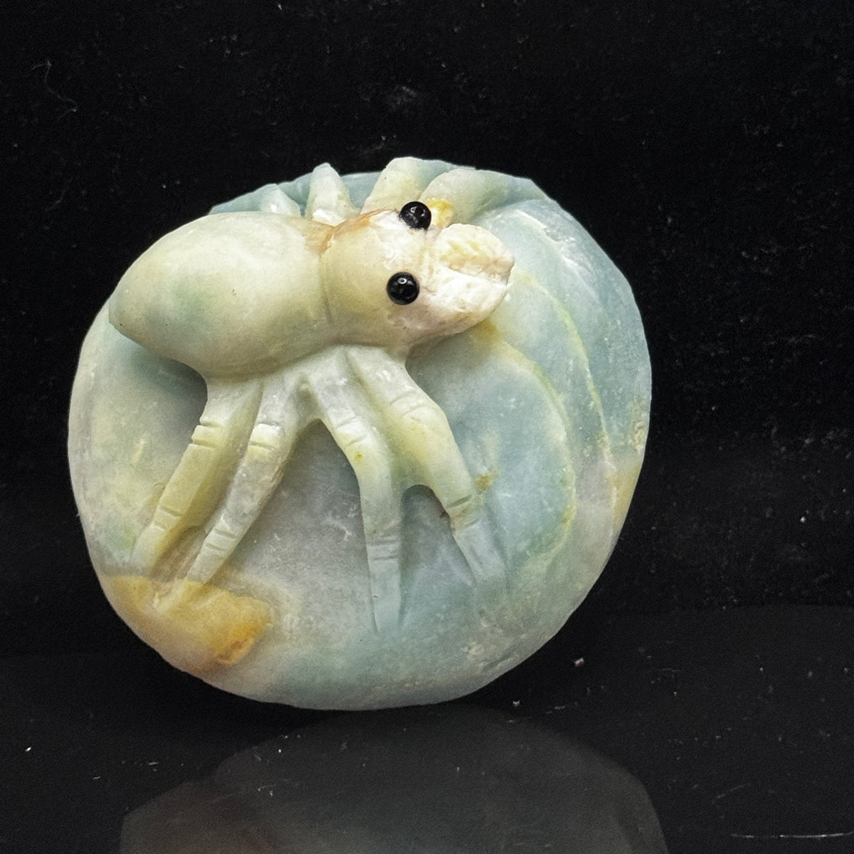 Sacred Amazonite Spider Sculpture - Wealth Web Weaver for Abundance Manifestation