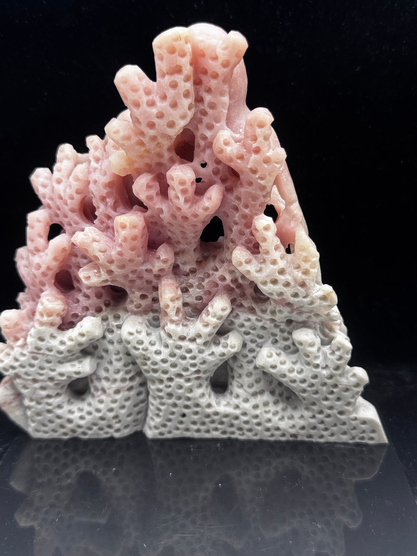 Natural Pink Opal Veins Closeup Energy Flow
