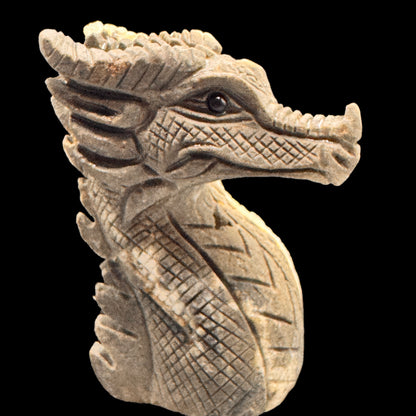 Hand Carved Crystal Cluster Dragon Head Sculpture for Energy Amplification