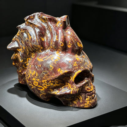 Natural Stone Carved Skull Sculpture – Gothic Stone Figurine Collectible Decor