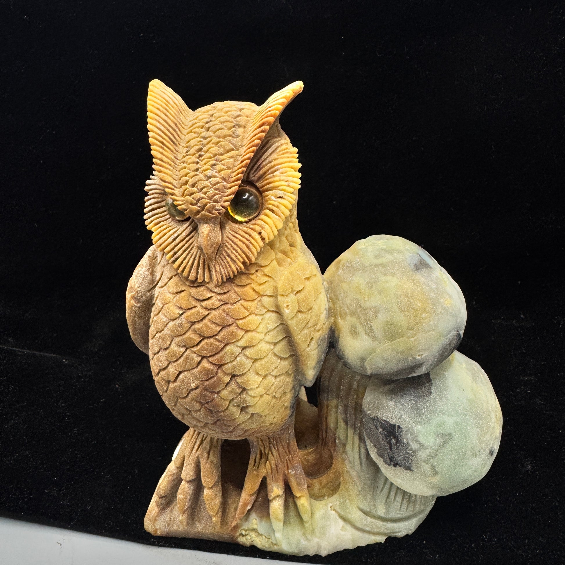 The Amazonite owl as a tool for enhancing intuition and inner vision, like the owl's sight.
