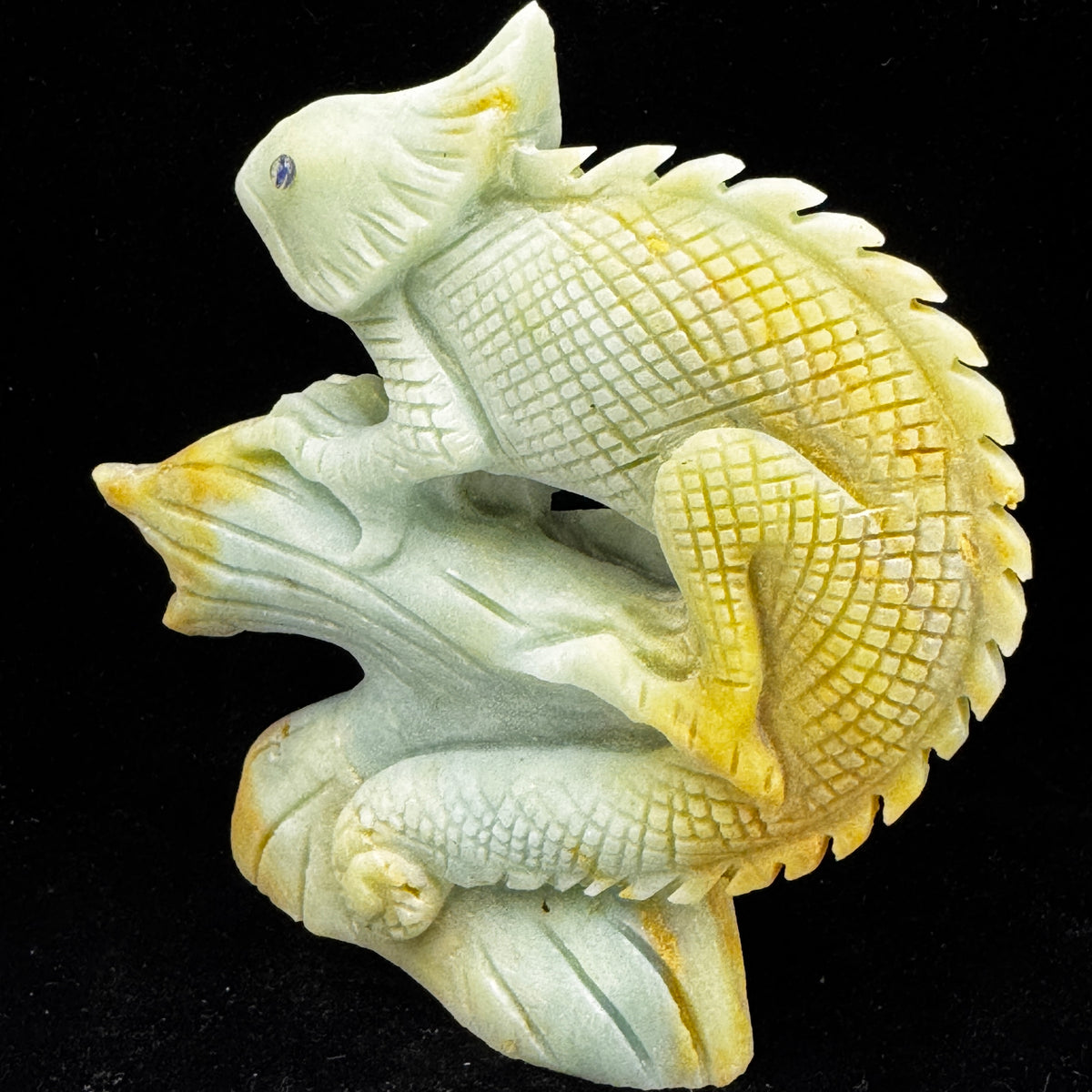 Amazonite lizard sculpture for healing energy and protection