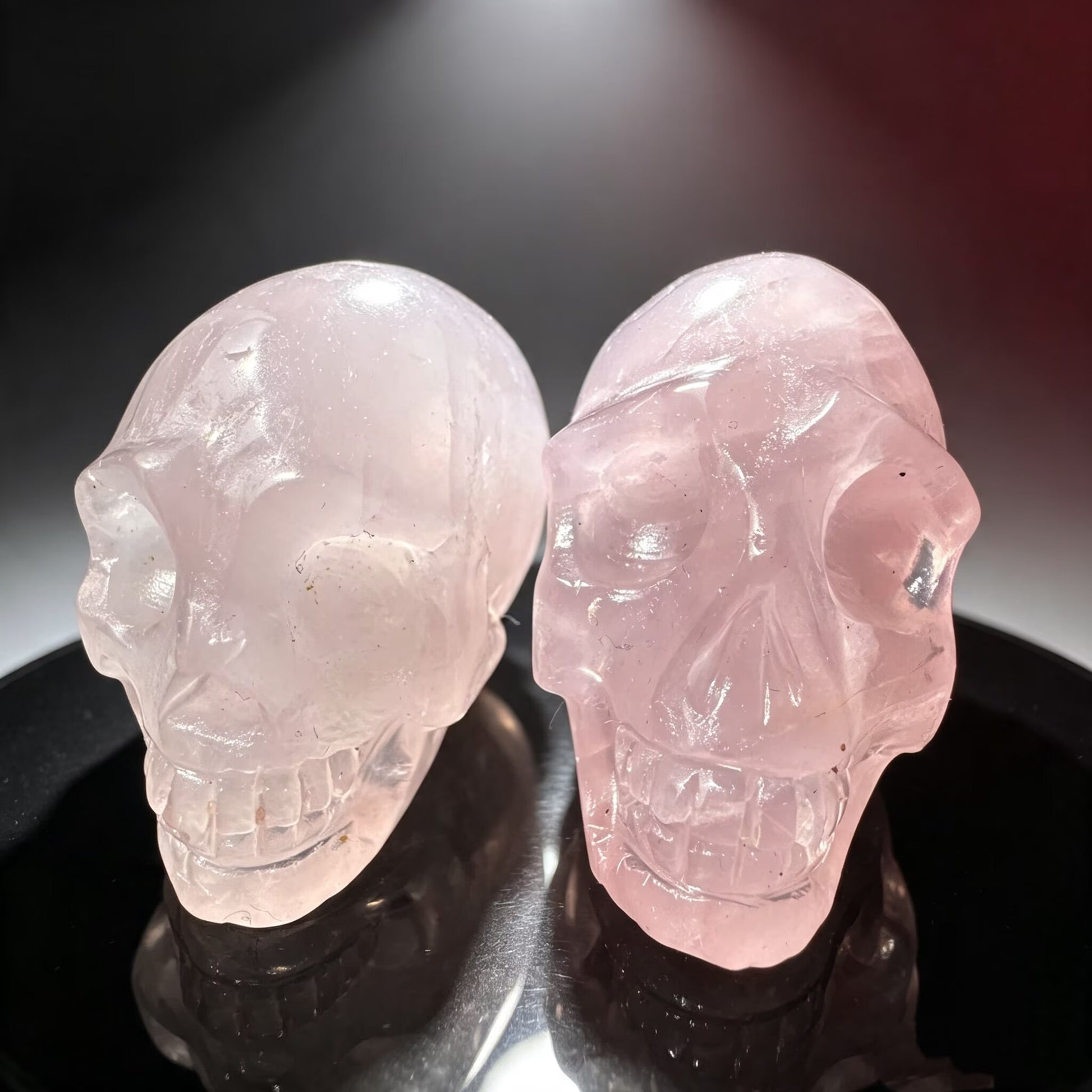 Natural Stone Carved Skull Sculpture Front View