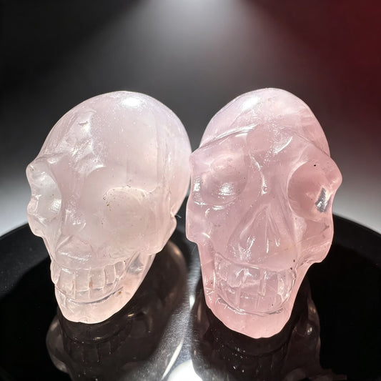 Natural Stone Carved Skull Sculpture Front View
