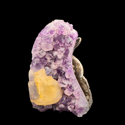 The amethyst bird placed on a meditation altar with candles, enhancing crown chakra activation and intuitive guidance.