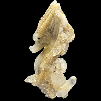 Dragon crystal used in a meditation setup for chakra balancing