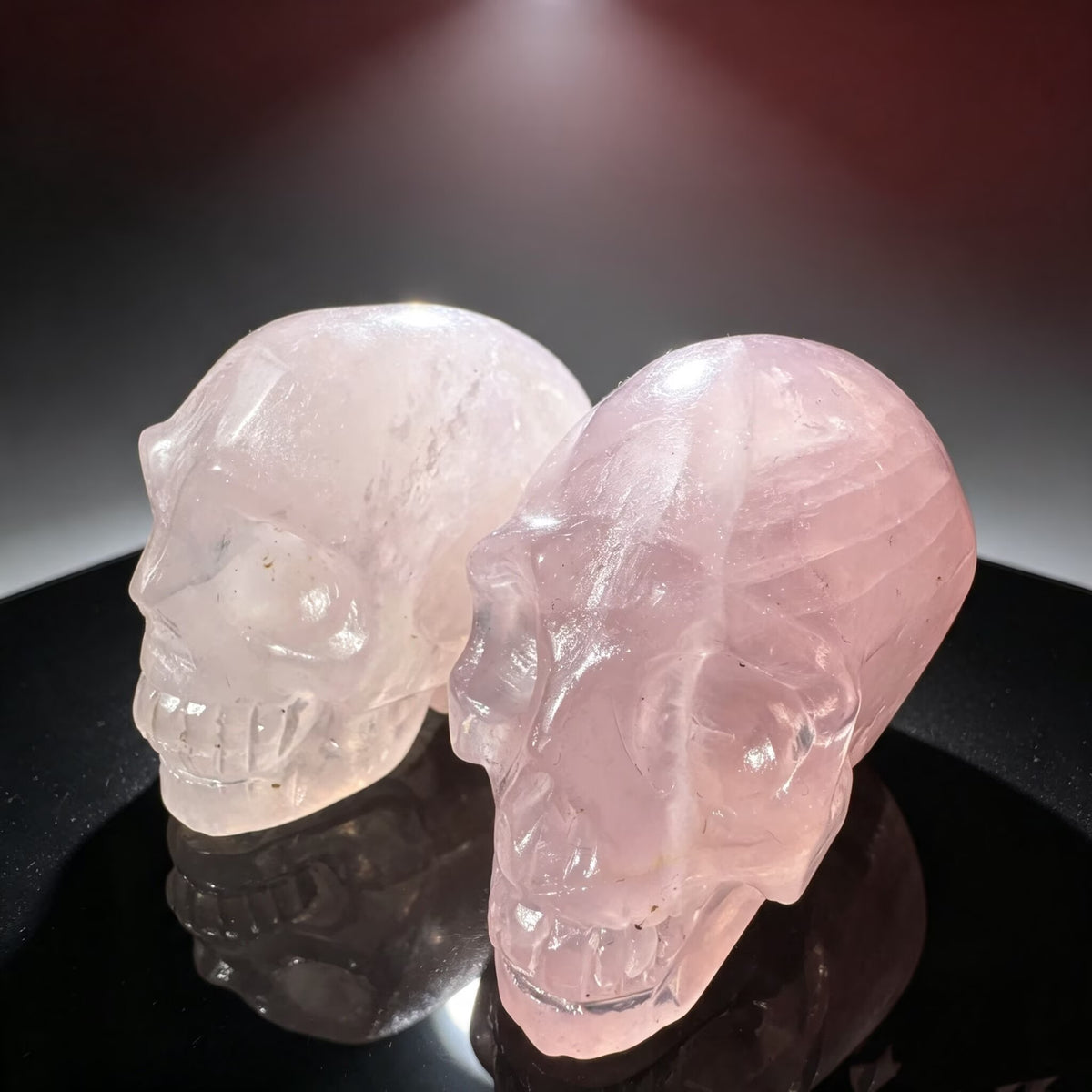 Natural Stone Carved Skull Sculpture Front View