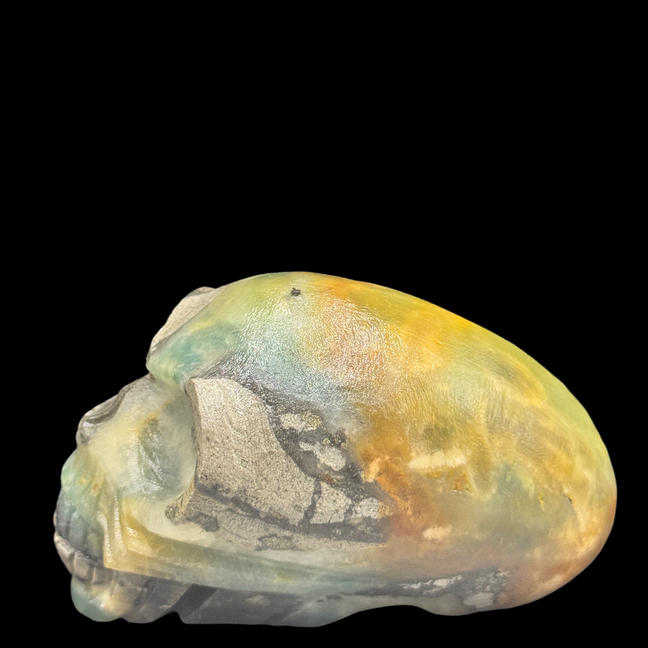 Hand Carved Amazonite Crystal Skull - Healing Stone Decor | Reiki Chakra