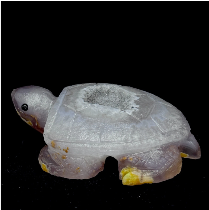 Healing Agate Turtle Stone – Handcarved for Root Chakra & Stress Relief | Reiki Certified