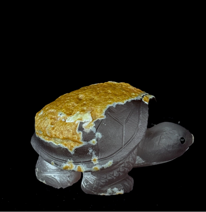 Scandinavian Style Agate Turtle – Organic Desk Sculpture for Minimalist Homes"