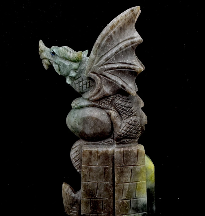 rare amazonite dragon carving
