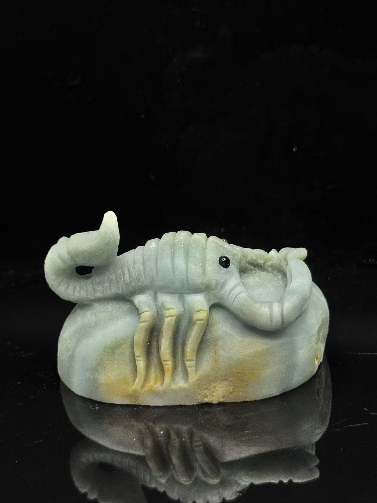 Hand-carved Amazon stone- scorpion figurine