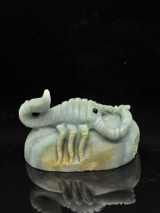 Hand-carved Amazon stone- scorpion figurine
