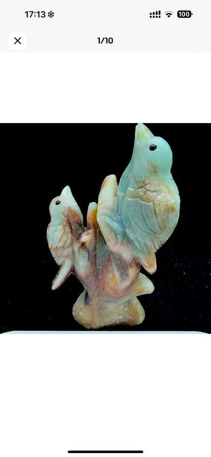 Hand-Carved Natural Crystal Bird Sculpture - Energy Guardian, Symbol of Freedom and Spirituality