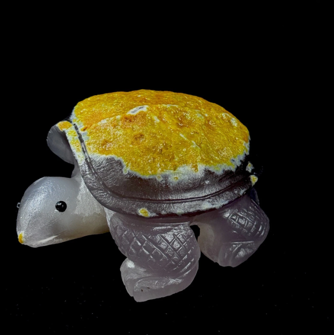 Scandinavian Style Agate Turtle – Organic Desk Sculpture for Minimalist Homes"